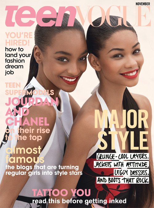 Chanel Iman & Jourdan Dunn Covers Teen Vogue November 2009