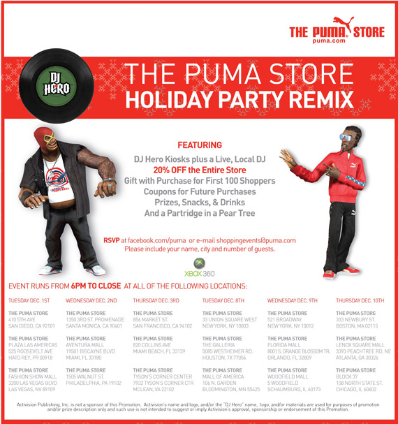 PUMA-Holiday-Shopping-Events Events + Sample Sales December 2009