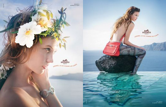 Karlie Kloss for Hermès Spring/Summer 2010 Ad Campaign