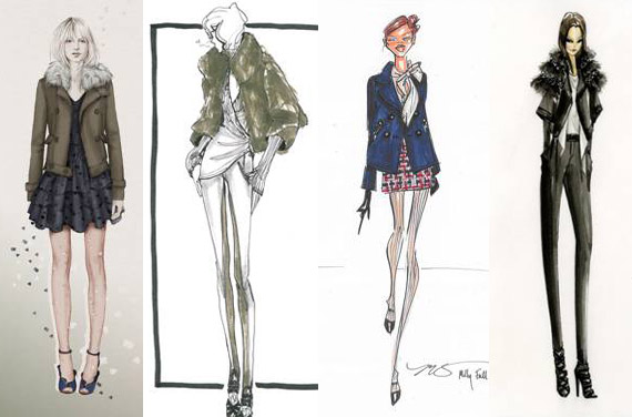 REBECCA-TAYLOR-TRACY-REESE-MILLY-ELIE-TAHARI-sketches Rebecca Taylor, Tracy Reese, Milly, Elie Tahari, G Star Fall 2010 Inspiration & Sketches