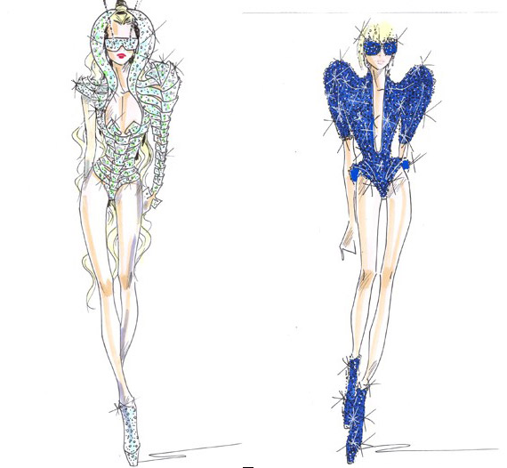 Armanidesigned stage look for Lady Gaga after the jump 