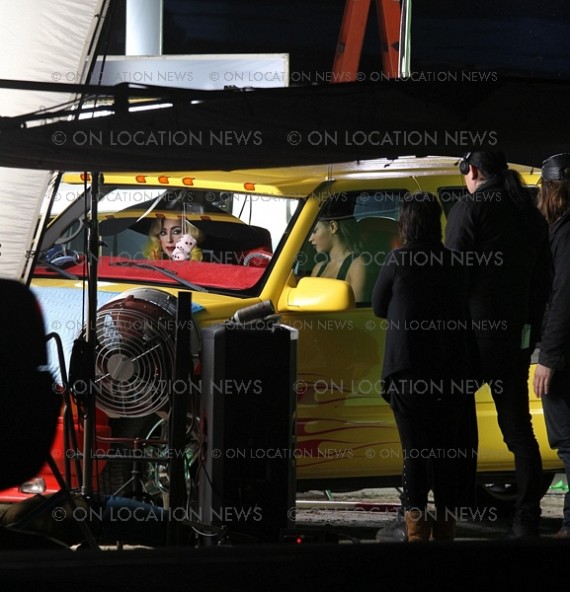 Beyoncé & Lady Gaga On Set For New Music Video “Telephone”