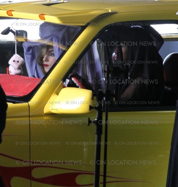 Beyoncé & Lady Gaga On Set For New Music Video “Telephone”