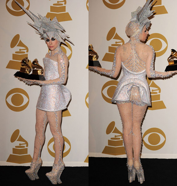 lady-gaga-grammy-awards-2010-awards Lady Gaga, Rihanna, Beyonce, Katy Perry, Ciara at the 52nd Annual Grammy Awards 2010