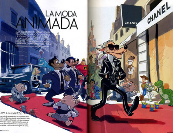 Elle Spain April 2010: Designers as Disney Characters