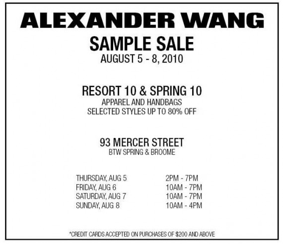 Alexander Wang NYC Sample Sale