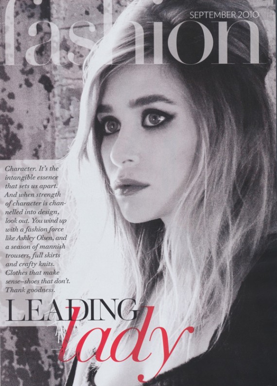 Ashley Olsen Covers Fashion Magazine September 2010