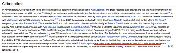 RUMOR: Shiatzy Chen for H&M?
