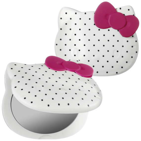Hello-Kitty-Hello-Pretty-Compact-Mirror-in-White Hello Kitty for Sephora Summer 2012 + Big Pink Bow Fragrance