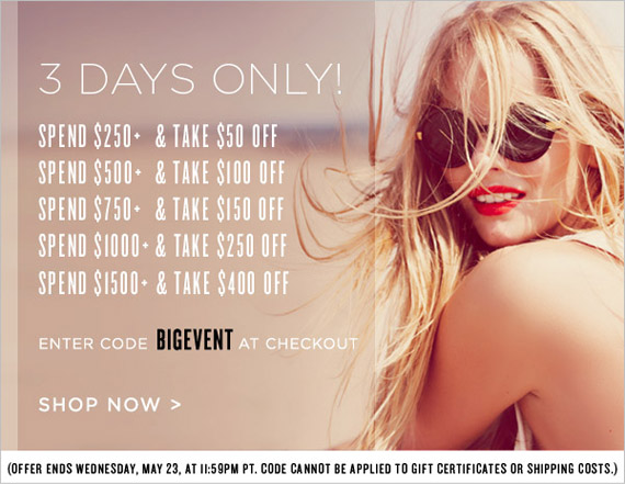 Shopbops BIG EVENT 3 Day Sale!
